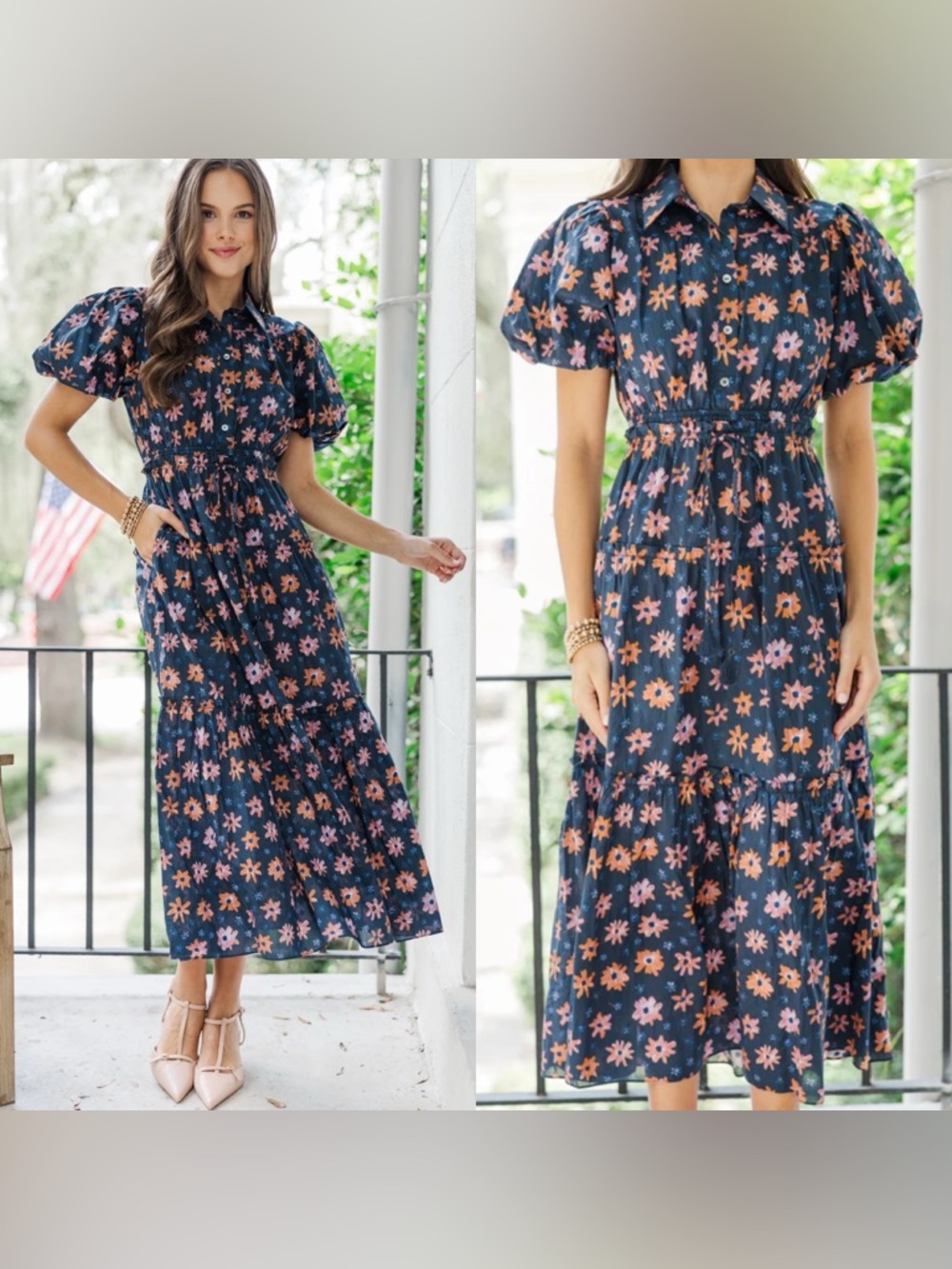 Pinch Looking Your Way Navy Blue
Floral Cotton Midi Dress